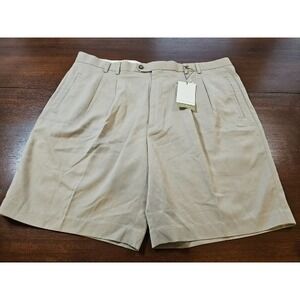 Cutter Buck Mens Fancy Short Pleated Khaki Shorts Size 42 NWT MFRP $58